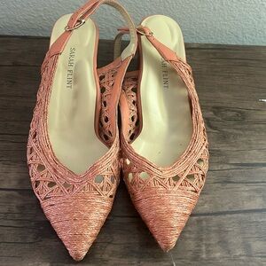 Sarah Flint Parker Sling in Coral Raffia